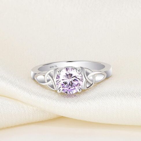 YL Celtic Knot Rings for Women 925 Sterling Silver Birthstones 18k White Gold Plated Statement Rings in Saudi Arabia