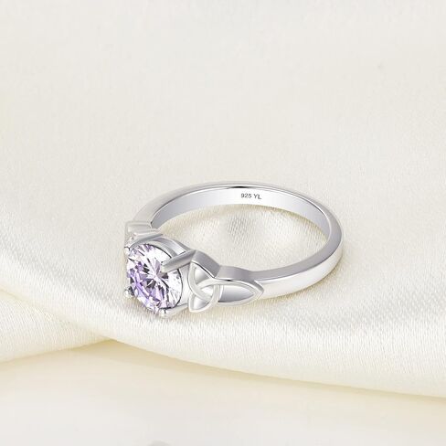 YL Celtic Knot Rings for Women 925 Sterling Silver Birthstones 18k White Gold Plated Statement Rings in Saudi Arabia