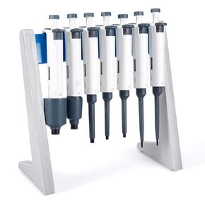 Pipette Stand, Lab Pipettor Holder, Plastic Linear Micropipette Rack, Hold Up to 7-8 Laboratory Pipettes (Pipettes Not Included)