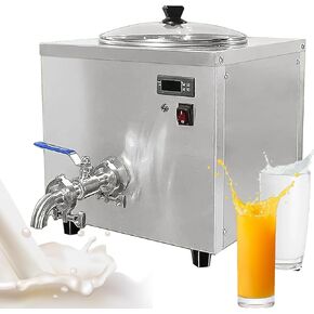 Yovtekc 14L Commercial Pasteurization Machine, Milk Pasteurization Machine with Faucet, Countertop Juice Pasteurizer, Gelato Ice Cream Mix Pasteurizer for Restaurant Bar, 110V, silver