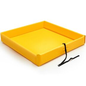 Folding Duck Pond 3'x 3' Portable Spill Containment Berm Wall Containment Berm (Yellow)