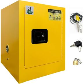 Flammable Cabinet 13" x 13" x 13",Galvanized Steel Flammable Safety Cabinet,1 Door Mini Safety Storage Cabinet Flammable Liquids Storage Cabinet for Commercial Industrial and Home Use