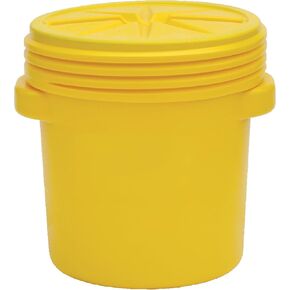 Eagle 55 Gallon Plastic Drum with Lid, Screw-On Lid, 40"x26.5", Lab Pack Drum Made of Durable, Lightweight HDPE, Withstands Weather and Chemicals, Made in USA, Yellow, 1657