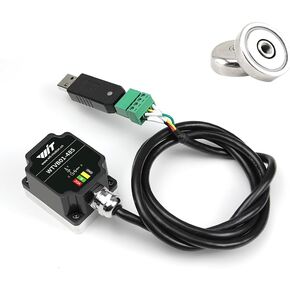 WitMotion WTVB02-485 IP68 Waterproof Vibration Sensor, Modbus 3-axis (XYZ) Vibration Displacement(3000um)+Speed(100mm/s)+Amplitude(180°), for Machinery Analysis (Multi-Connection Vibration Transducer
