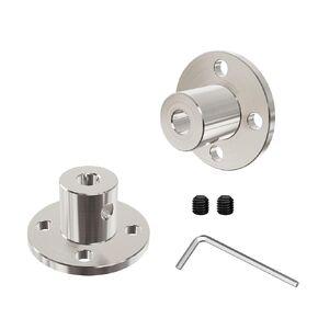 6mm(0.24 in) Flange Shaft Coupling, Rigid Coupling Motors Guide Support Coupler, High Hardness Connector Flanged Mount for DIY RC Model Motors Coupler with Set Screws & Wrench