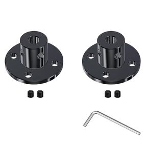 2Pcs 3mm(0.12 in) Id 10mm(0.39 in) Od Black Flange Shaft Rigid Coupling Motors Guide Support Coupler, High Hardness Connector Mount for DIY RC Model Motors Coupler with Set Screws & Wrench