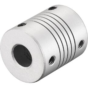 Uxcell 10 مللي متر إلى 7 مللي متر سبائك الألومنيوم رمح اقتران مقرنة مرنة موصل المحرك المشترك L30xD25 الفضة in Kuwait