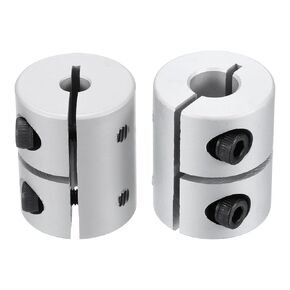uxcell 2pcs Shaft Coupling 5mm to 8mm Aluminium Single Split Clamping Coupling, Rigid Stepper Motor Wheel Coupler Joint Connector for DIY Model, 3D Printers