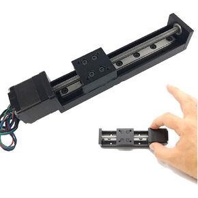 Linear Rail 50mm / 100mm / 150mm/ 200mm Linear Stage Actuator with Square Linear Rails Mini Slide Table + NEMA 11 Stepper Motor for DIY CNC Router Milling Machine (50mm)
