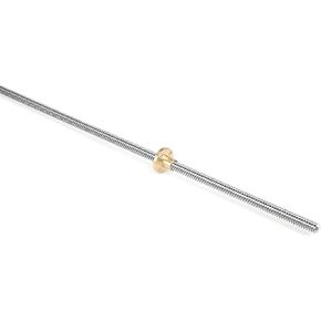 برغي الرصاص من الفولاذ المقاوم للصدأ 300 مم (11.81 بوصة) Tr8x2 مع صامولة نحاسية T8 للطابعة ثلاثية الأبعاد Z المحور وآلة CNC (خيط Acme، درجة 2 مم، 4 بدايات، سلسلة 2 مم) in Kuwait