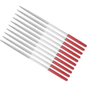 Diamond Coated Needle File, | 150 Grit 2mm Shank 100mm Length|, Diamond Round Files Sharpening Tool - (Applications: for Metal Glass Stone), 10-Pieces