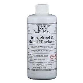 JAX Iron, Steel, & Nickel Blackener - Metal Finishing Solution - Antique Finish without Heat or Electricity - Pint