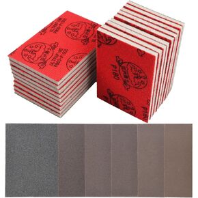 18 Pcs 180-2000 Grit Sanding Sponge, Ultra Fine Sandpaper Assortment Pads, Soft Foam Sanding Block Dry Wet Sandpaper for Model Drywall Metal Wood Furniture Polishing