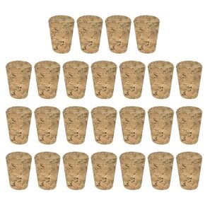 MECCANIXITY Tapered Cork, 22x17x27mm Wooden Leakproof Soft Cork Stoppers for Wine Beer Bottle Crafts Corks Plug Replacement Laboratory Supplies, Dark Wood Color, Pack of 15