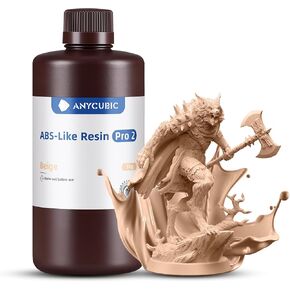 ANYCUBIC ABS-Like 3D Printer الراتنج برو 2، أقوى وأكثر صرامة، دقة عالية وطويلة الأمد، رائحة منخفضة، توافق واسع لجميع طابعات LCD الراتنج ثلاثية الأبعاد (رمادي، 1 كجم) in Kuwait