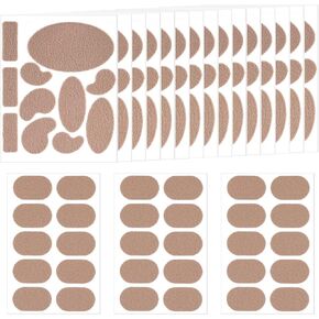 18 Sheets Moleskin Adhesive Pads, Multi-Shaped & Oblate Moleskin Tapes, Moleskin Strips Prevention Pads Anti-Wear Mole Skin Patch for Feet Heels (Dark Brown)