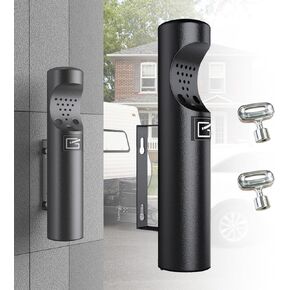 Wall Mounted Cigarette Butt Receptacle Disposal Outdoor, Outside Ashtrays for Cigarettes, Commercial Smokers Outpost for Ash Removal, Keep Your Area Tidy! -Black