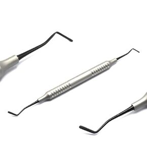 Dental Amalgam Filling Instrements Composite Shaper Carver Burnisher and Plugger Instruments (Flat Ends Filling Carver) Titanium Coated Black