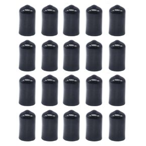 20Pcs Black 1/2" Vinyl End Caps Rubber End Caps Bolt Screw Covers Thread Protectors, Round Flexible Rubber Screw Covers Bolt Caps,Collated Fasteners