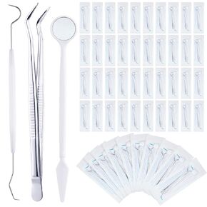 50 Sets Disposable Dental Tools Dental Picks for Teeth Cleaning Dentist Dental Mirror Dental Explorer Plaque Remover for Teeth Oral Teeth Cleaning Tools for Dentist Instruments