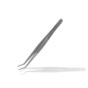 Cynamed Premium Dental College Tweezer Tools-Stainless Steel with Curved Serrated Tip Multipurpose Forceps for Oral Care Denture Teeth Cleaning (10 Pack)