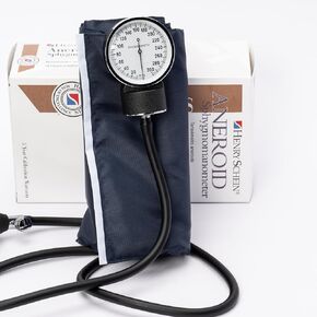 Essentials Economy Aneroid Sphygmomanometer-Large Adult, Size 12, Navy, Latex, Reusable- Comes with Leatherette Carry Case