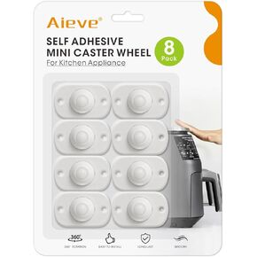 Aieve Appliance Wheels for Kitchen Appliances, 8 Pack Appliance Slider, Self Adhesive Mini Caster Wheels, Swivel Wheels for Countertop