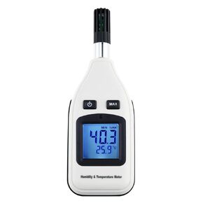 Digital Humidity 0~100% RH and Temperature Meter, 30~70°C, MAX/MIN Hold, Handheld Portable with LCD Backlight