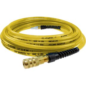 Coilhose Pneumatics PFE4100TYS15X Flexeel Reinforced Polyurethane Air Hose, 1/4" ID, 100' Length with 1/4" Industrial Coupler & Connector, Transparent Yellow