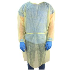 Ever Ready First Aid Disposable Isolation Gown with Elastic Wrists, Universal Size, Yellow - Case of 50