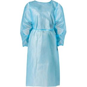 Personal Touch 20 Pack Disposable Isolation Gowns - Blue Level 2 SMS 40gsm Non-Woven Material - PPE Gowns Disposable for Dental, Medical Use, Fluid-Resistant and Latex-Free Gowns, Universal Size