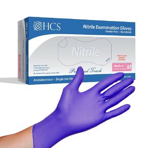 HCS 3.0 Purple Nitrile Gloves, Medium - (250/Box) Medical Gloves Disposable, Latex-Free - Chemo Rated Rubber Gloves - Disposable Gloves Medium