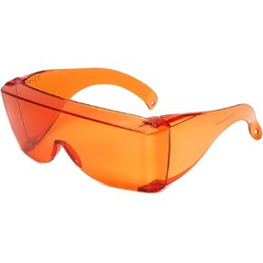 Calabria Orange Fitover Dental Safety Glasses Protection for Teeth Whitening LED Light Eye Shield Blue/Red Light Goggles