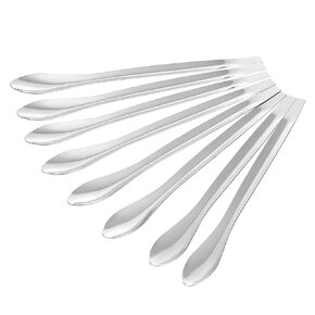 MECCANIXITY Micro Lab Spoons 4.92" Silver 201 Stainless Steel Powders Sampling Spoon for Laboratory Pack of 15