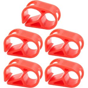 5 Pcs 1/4" - 5/16" Tube O.D. Plastic Tubing Clamps, Adjustable Tube Clamp Shut Off Hose Clamp, Laboratory Pinch Valve Flow Control Hose Clamp (Red)