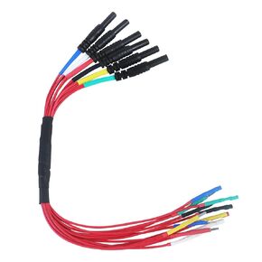 HT306 Universal Breakout Leads, 6 Channel Test Lead Set for Automotive Oscilloscope Diagnostic (0.6mm Yellow)