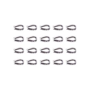 Penta Angel M3 304 Stainless Steel 3/32" - 1/8" Diameter Wire Rope Cable Thimbles Rigging 20PCS(M3)