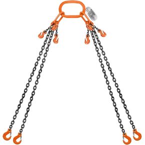 Lift Chain Sling with Hooks 10Ft 4 Way x 5/16 inch 5 Ton 11000lbs for Chains Lifting