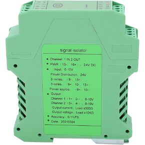 Signal Isolator, 0-10V To 0-10V Current Signals Conditioner, Analog Signal Isolator Transmitter Splitter, DIN Rail Mount, PLC Detect Signal Conditioner for 2 or 3 Wire Transmitters