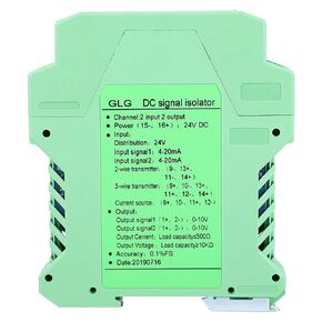 DC Signal Isolator, 4~20mA Module Signal Isolator Transmitter, 1 in 2 out /2 in 2 out GLG Signal Conditioner(2 in 2 out / 0-10V)