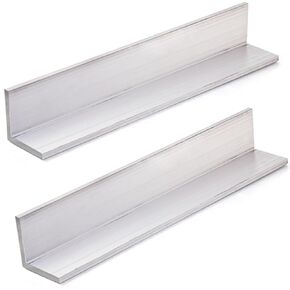 2 PCS Aluminum Angle 6061, 2" x 2"x 1/4" Aluminum Angle Stock, 12" Length T5 Temper Mill Stock, 90 Degree Angled Aluminum Extrusion for DIY Projects Industrial Building Construction
