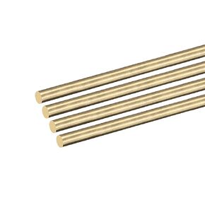 DMiotech 2Pack 5mm x 100mm, Brass Solid Round Rod, Brass Rod Lathe Bar Stock for DIY Craft