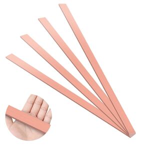 2PCS Copper Flat Bar 1/16" Thickness x 0.4" Width x 8" Length, 99.9% Copper Bus Bar Stock, 1.5mm x 10mm x 203mm C110 Solid Copper Flat Bar Stock