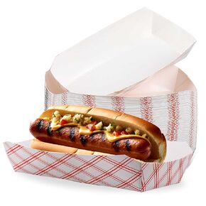 7" Paper Hot Dog Trays- Pack of 50ct