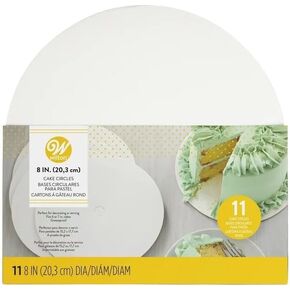 8 Round Cake Boards, 11pk, White-Wilton-2104-1162