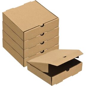 uxcell Pizza Box, 5pcs 16x16 Inches - Cowhide Paper Mini Pizza Boxes, Square Corrugated Storage Container for Cake Cookies Pizza Party (Brown) in Saudi Arabia