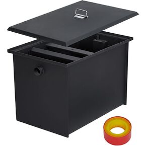 Gaomon Commercial Grease Trap, 8 lbs Stainless Steel Interceptor with Side Inlet, 5 GPM Grease Interceptor Trap for Restaurant Canteen Factory Home Kitchen
