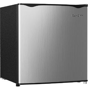 EUHOMY 1.7 Cu.Ft Mini Fridge with Freezer, Reversible Single Door Compact Refrigerator, Adjustable Thermostat, Energy Saving, Mini Fridge for Bedroom, Office, Dorm, Black
