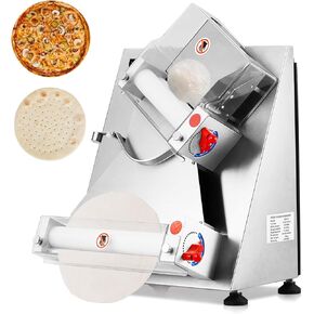Pizza Dough Roller Sheeter, Max 12" Automatic Commercial Dough Roller Sheeter, 370W Electric Pizza Dough Roller Stainless Steel, Suitable for Noodle Pizza Bread and Pasta Maker Equipment