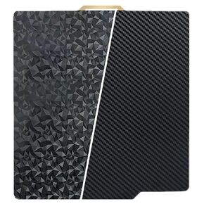 Smooth Water Ripples+Wood Grain 3D Printer Build Plate for Bambu Labs X1 X1C X1E P1P P1S A1, Double Sided Flexible Sheet Spring Steel Plate 257x257mm for Bambulab 3D Printer Platform